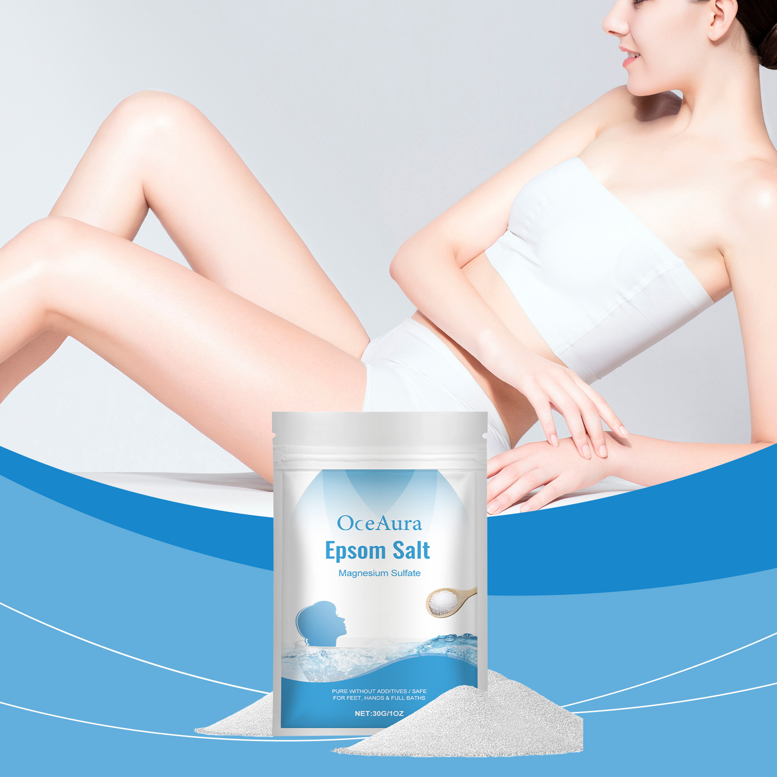 Bath Salts Magnesium - Epsom Salt حمام ومنتجات الاستحمام، مقشر