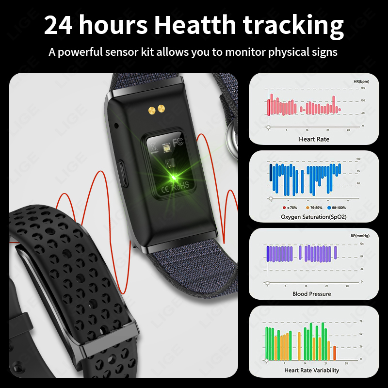 LIGE ساعة ذكية معدل ضربات القل - مراجعة Health Wellness Bracelet وسعره