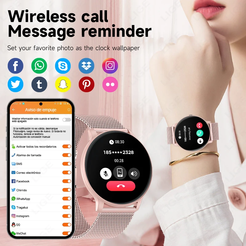 ساعة ذكية LIGE مع خاصية الاتصا - مراجعة Health Wellness Bracelet وسعره