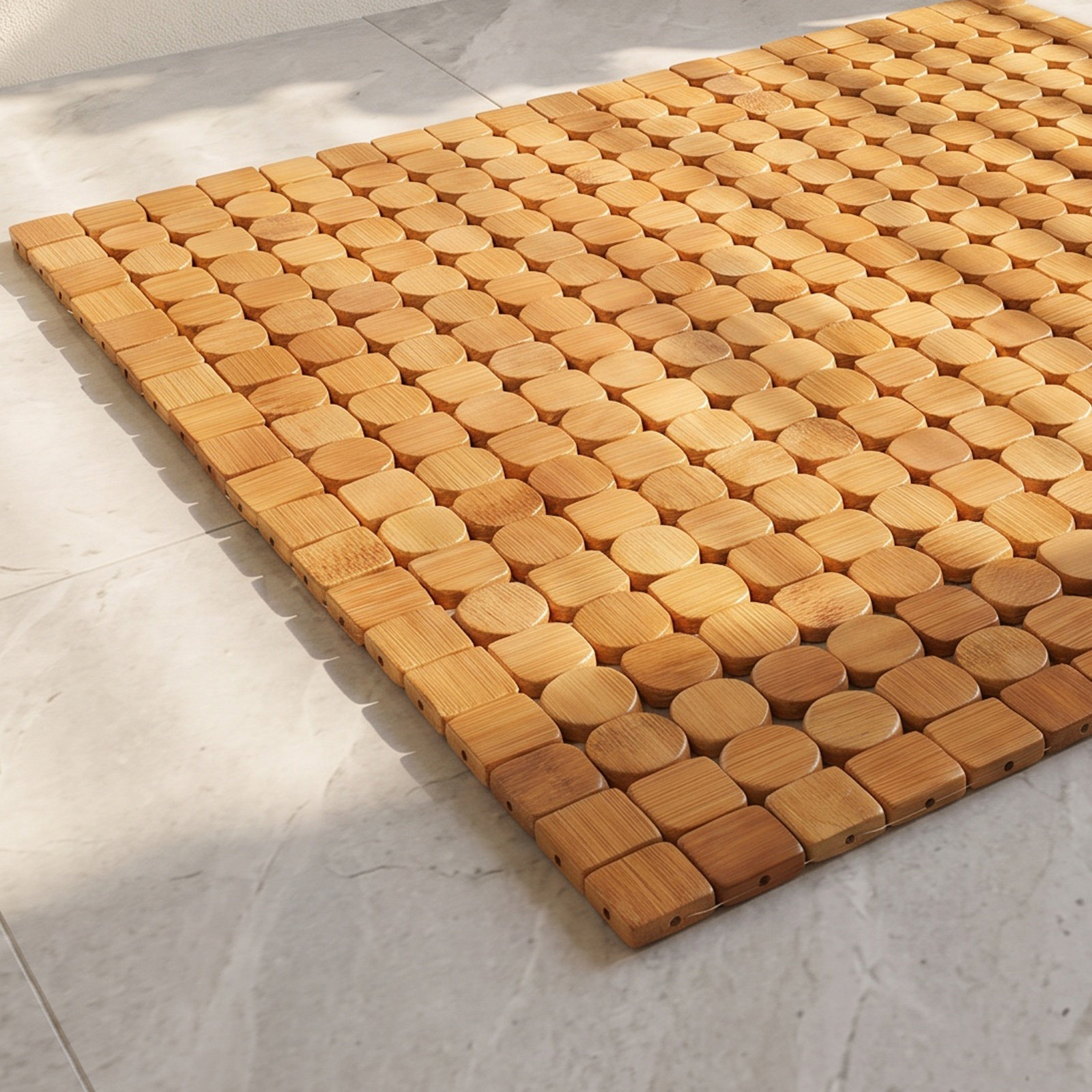 حصيرة حمام قابلة للطي مصنوعة م - مراجعة Bamboo Bath Mat وسعره