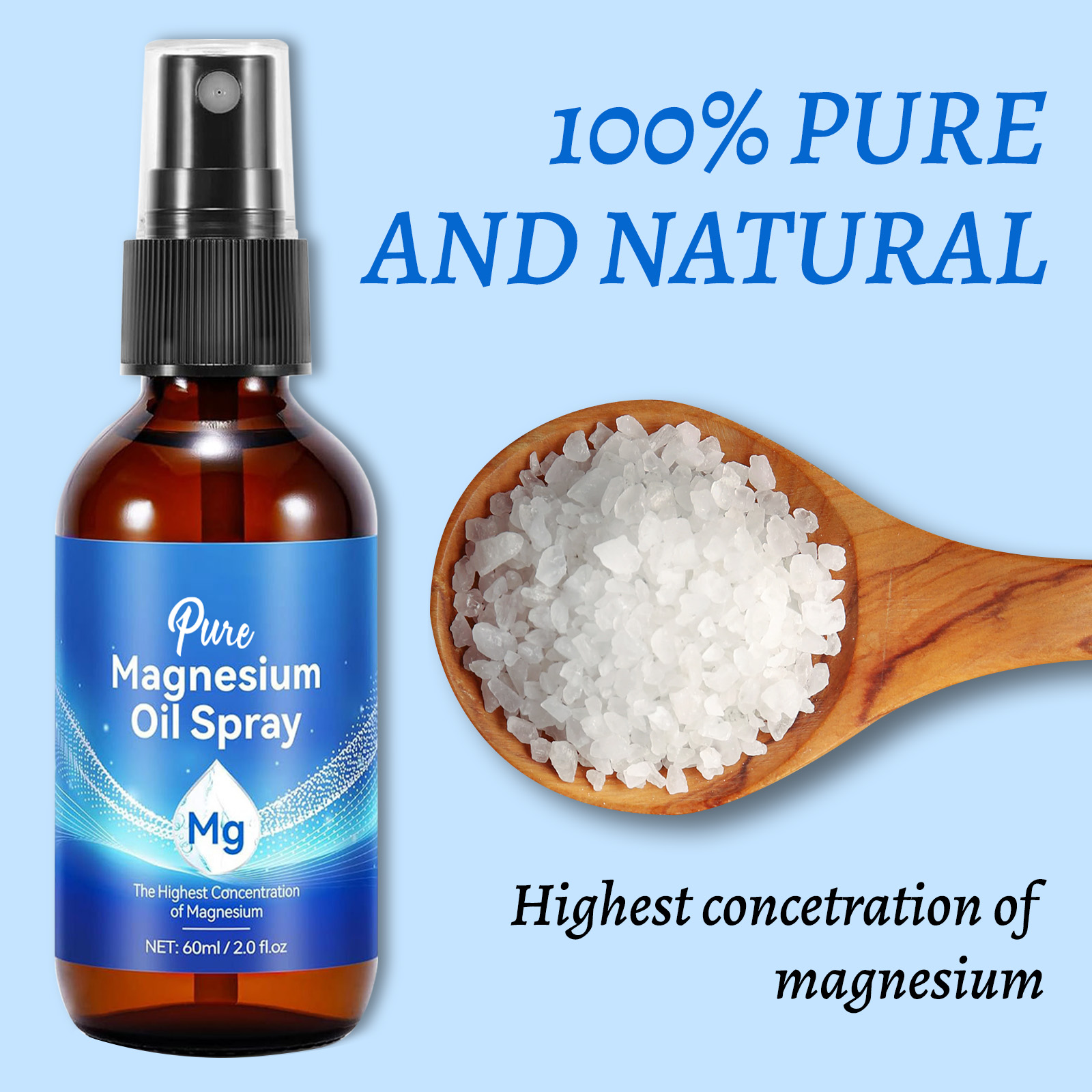 زيت المغنيسيوم الطبيعي 60 مل - - مراجعة Bath Salts Magnesium وسعره